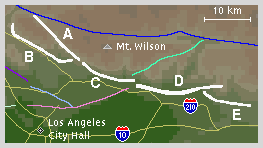Map of Sierra Madre Faults